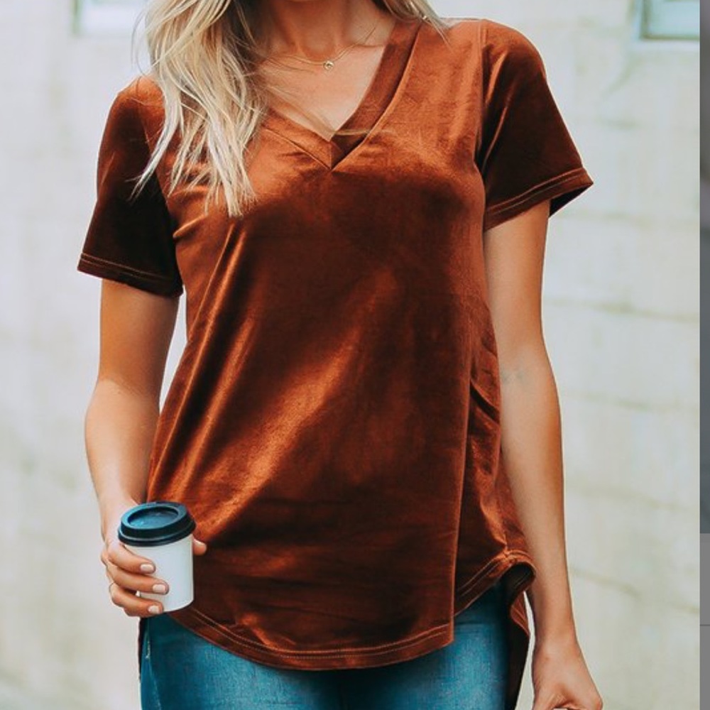 Velvet Rust Top 🍁 - Picture 3 of 6